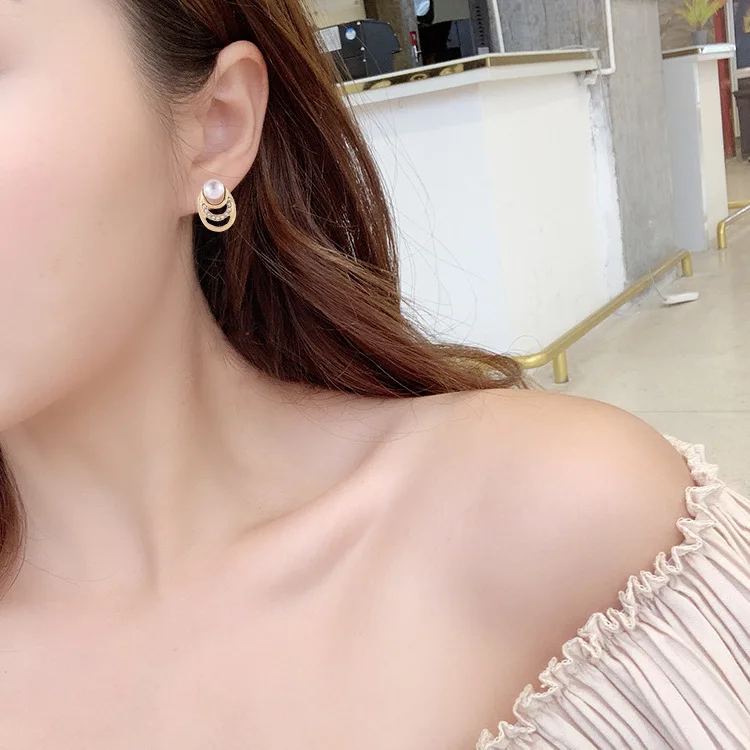 2019 модные корейские новые серьги дикие элегантные индивидуальные трехслойные