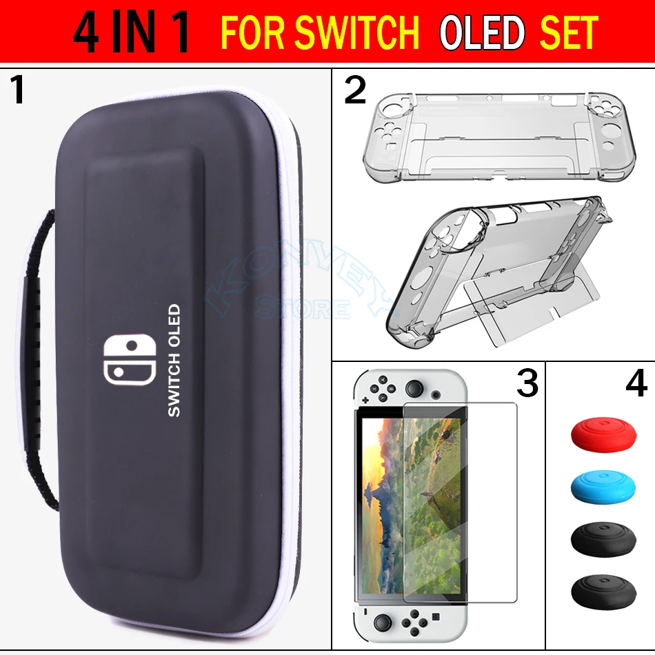 Жесткий чехол для Nintendo Switch OLED дорожная сумка хранения Кристальный корпус