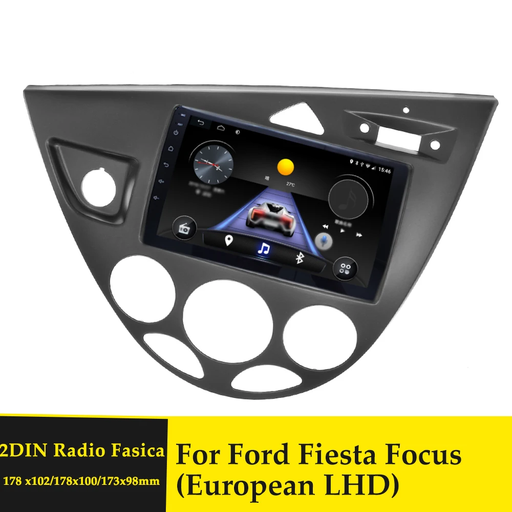 

2DIN Car Stereo Panel Fascia Radio Refitting Dash Trim Kit For Ford Focus Fiesta European LHD Refitting Installation Frame Bezel