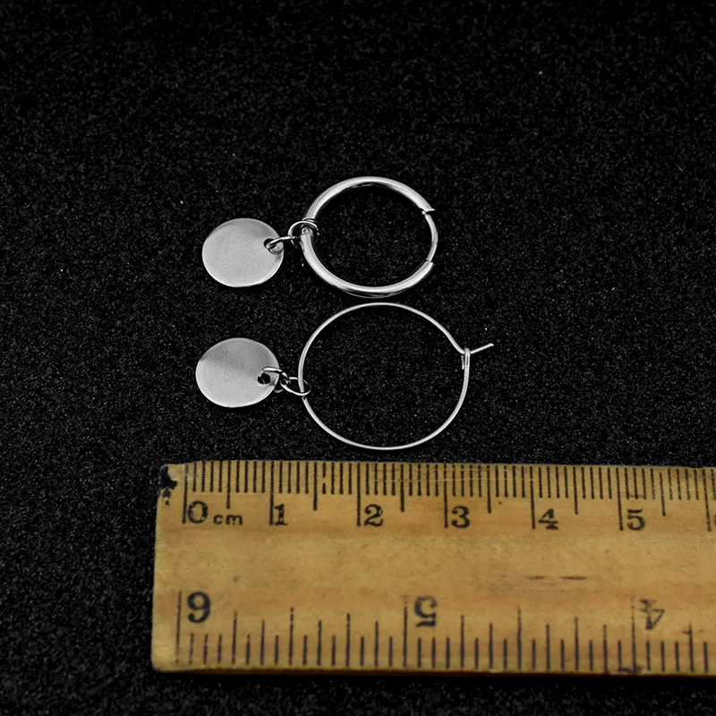 Корейский Kpop пара из нержавеющей стали с блестками круглые серьги-гвоздики диски