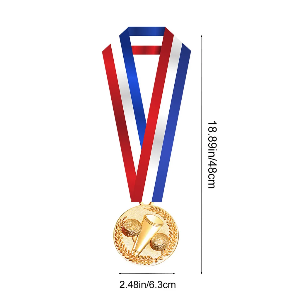 

10PCS Creative Award Medals Universal Metal Medals with Lanyard for Sports Academics Competition Cheerleading (Gold Medal)
