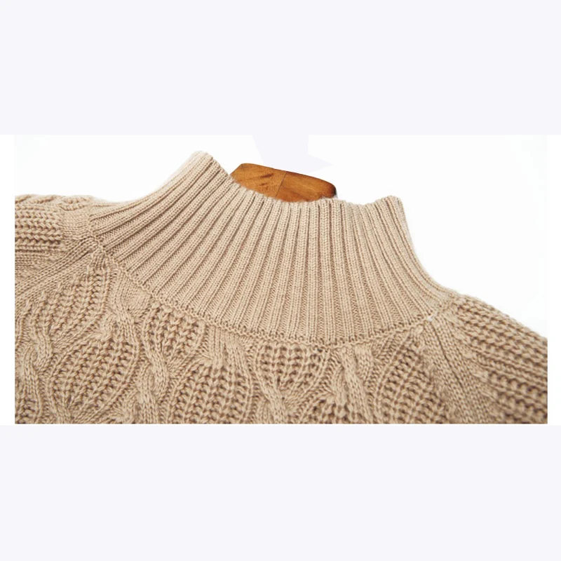 2020 winter women's sweater pile neck slim long-sleeved short solid color pullover high neck cashmere knit bottoming shirt
