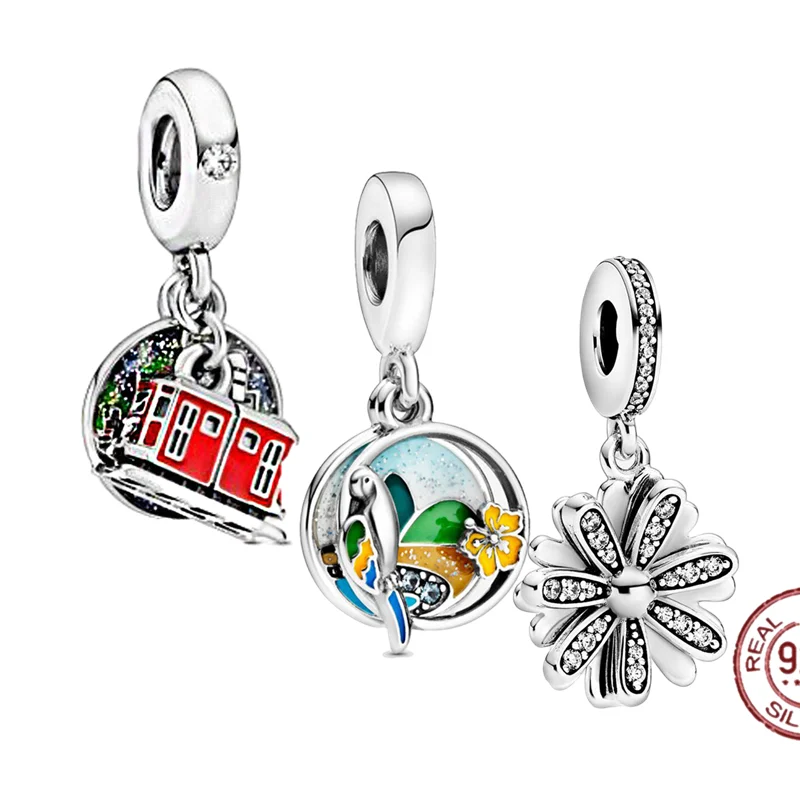 Женские Ювелирные изделия из стерлингового серебра 925 пробы бусины шармы сделай