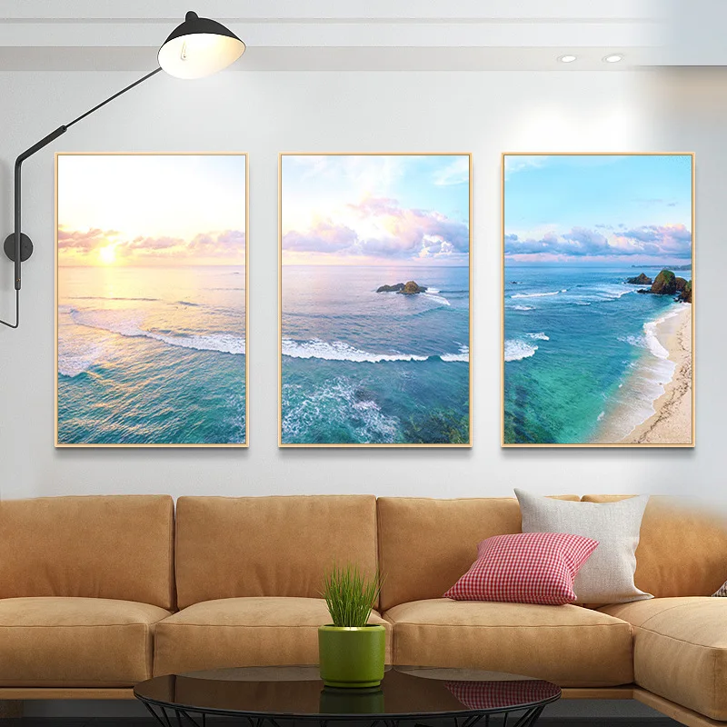

Sunset Beach Decorative Painting Sea Landscape Poster for Living Room Interior Home Decor Modern Art Canvas Print Wall Picture