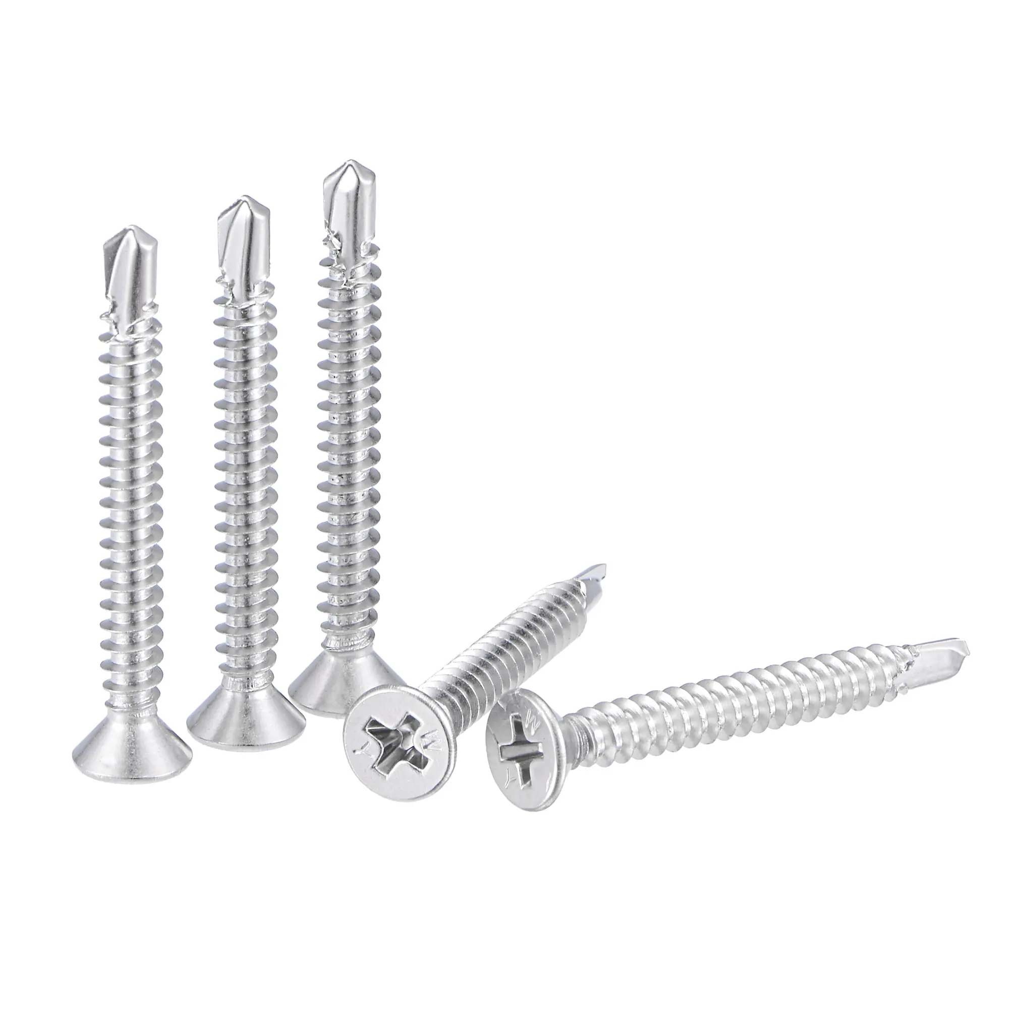 

Uxcell Phillips Head Self Drilling Screws, #8 x 34mm 410 Stainless Steel Full Thread Sheet Metal Screw 100pcs