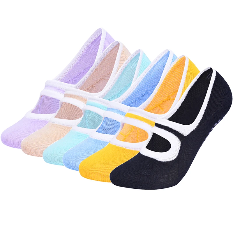 

Cotton Backless Yoga Socks Women Breathable Silicone Non Slip Ballet Dance Pilates Socks Ladies Sports Socks Slippers