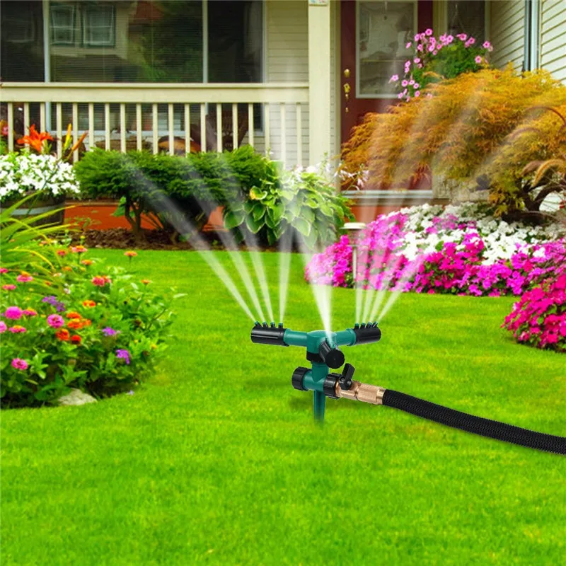 

360 Degree Automatic Garden Sprinklers Watering Grass Lawn Rotary Nozzle Rotating Water Sprinkler System Garden Supplies