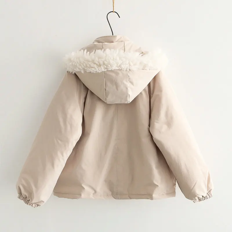 2020 Winter New Outwear Women Coats Thick Warm Jacket Loose Horn Button Tooling Student Mid-Length Cotton Jackets 2011099