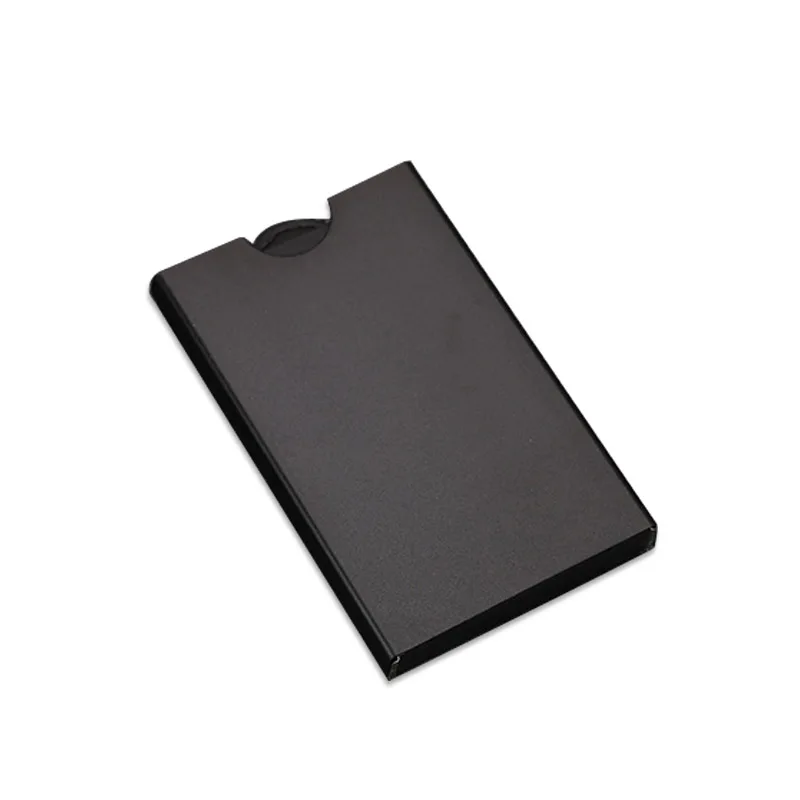 DIENQI RFID визитница мужские кошельки сумка для денег Мужской винтажный черный короткий кошелек маленький металлический тонкий мини волшебный кошелек Тонкий валлет - Цвет: Black