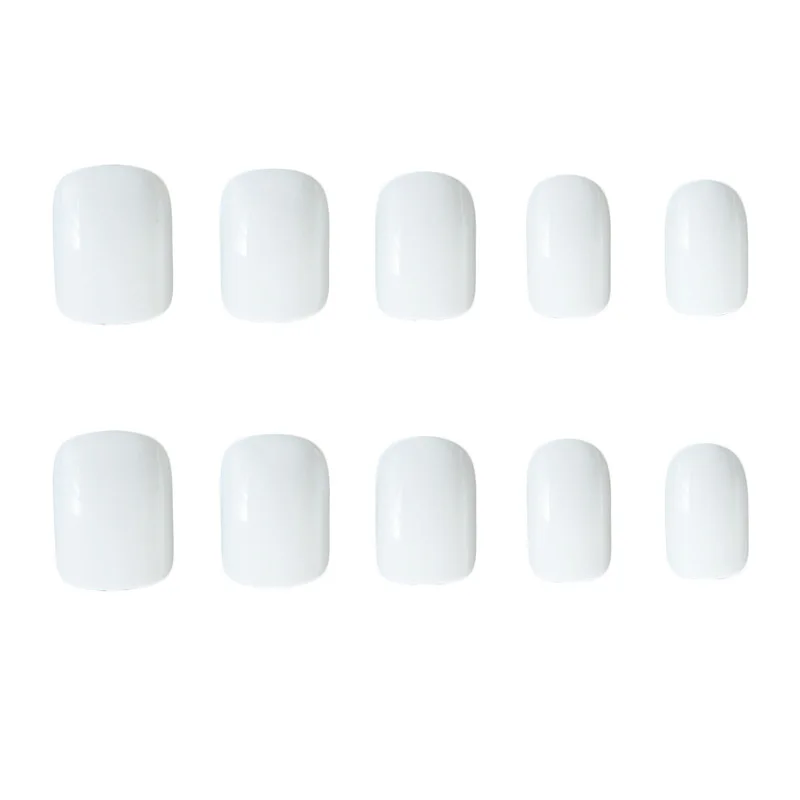 24 шт. накладные ногти для девочек новинка чистый белый короткий абзац Круглый