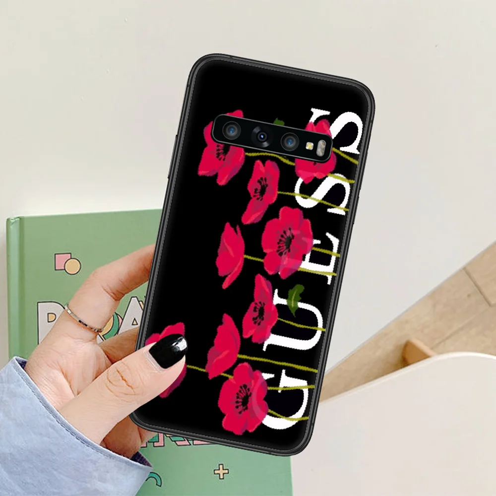 

Fashion Brand guesses Phone Case For Samsung Galaxy Note S 8 9 10 20 Plus E Lite Uitra black Funda 3D Cover Silicone Etui