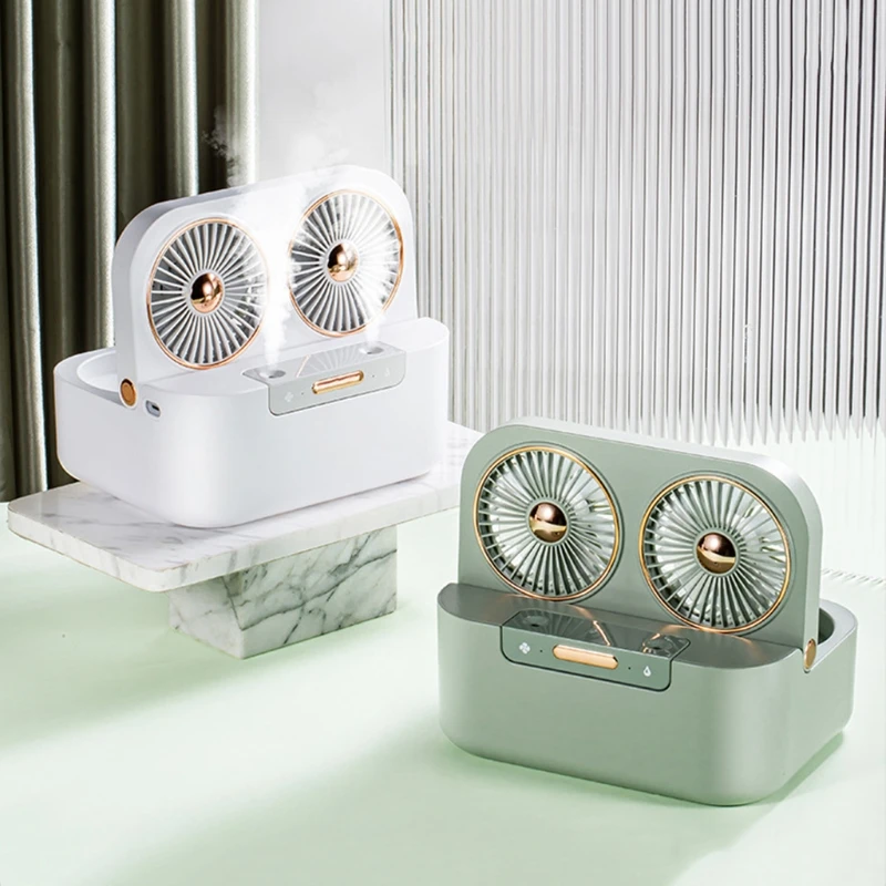 Персональный USB вентилятор водяного охлаждения с двойной головкой очень тихая