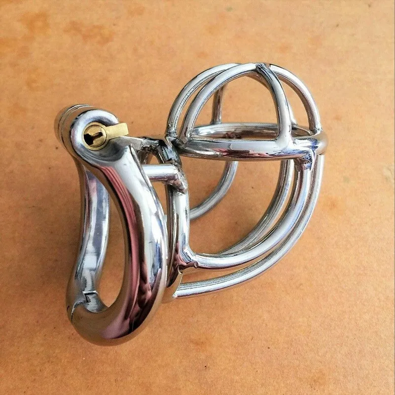 

Stainless Steel Male Chastity Cage Upturned Men Locking Belt Restraint Device 56 Chastity Cock Ring