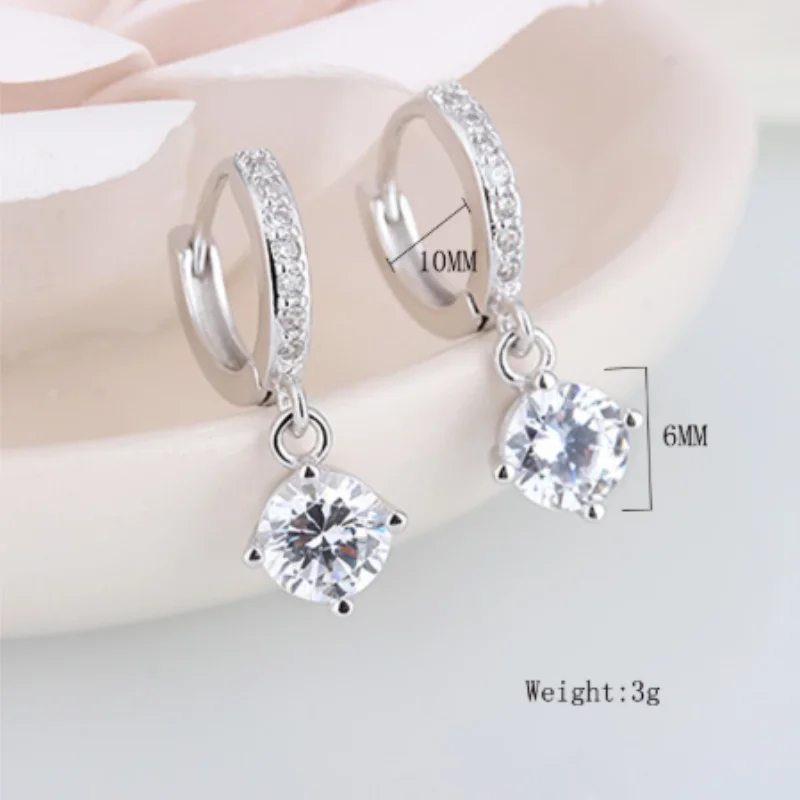 

Modern Jewelry Four Claws Shine AAA Zircon Earrings For Women Girls Trendy 2021 New High Quality Gift Earrings Banquet Wedding