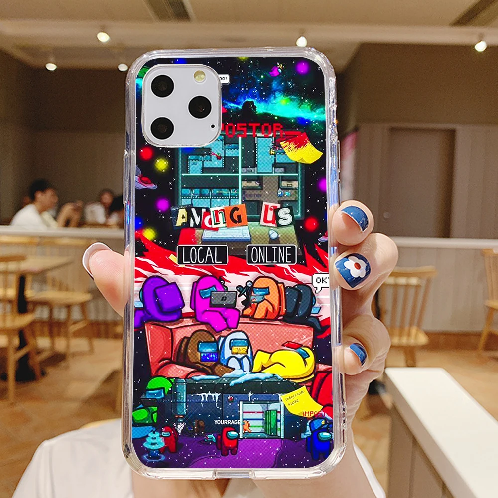 

Among Us Game Cartoon Phone Case for IPhone 12 Mini 5 6 6S 7 8 SE Plus X XS XR 11 Pro Max Coque Funda soft Silicone cover etui