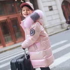 Детский пуховик детская зимняя куртка парки с капюшоном и большим мехом для девочек толстые пальто теплая верхняя одежда для холодной зимы 2022 до 30 градусов