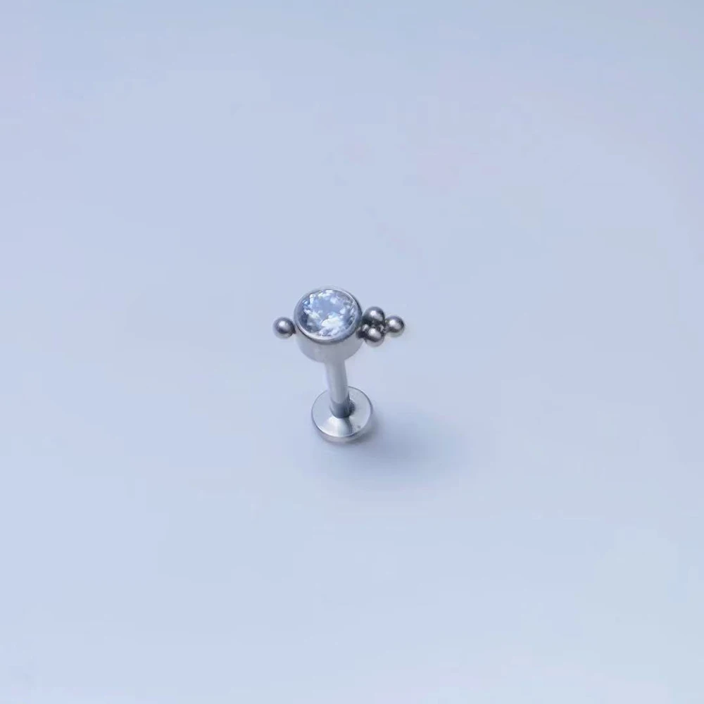 

G23 Titanium Zircon Piercing Jewelry Labret Stud Earring Women Rings Lip Bars Daith Ear Cartilage Tragus Helix Ring Labret Lip
