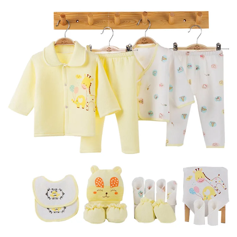 Yellow Одежда для маленьких девочек с героями мультфильмов; зимняя хлопковая одежда для новорожденных; Одежда для новорожденных; подарок для новорожденных; комплект одежды для маленьких мальчиков; 3 цвета - Цвет: Yellow