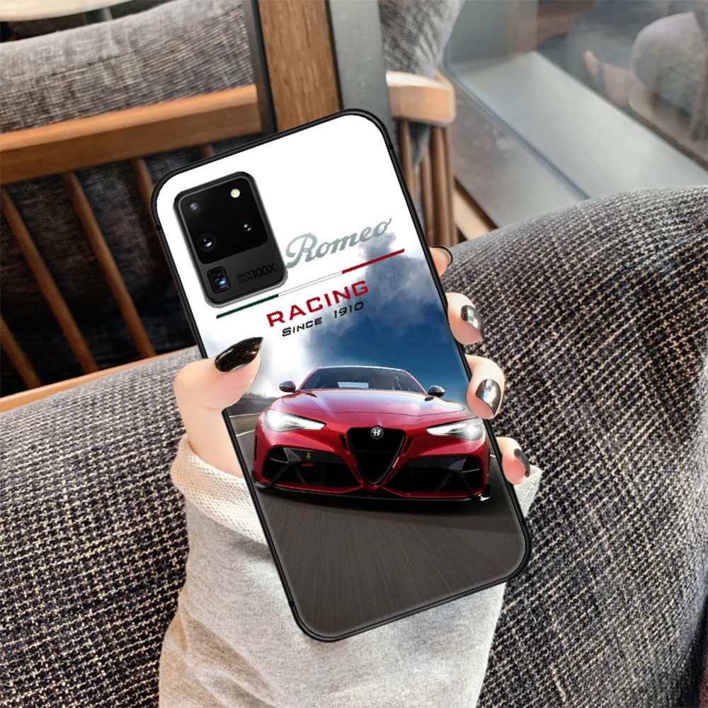 

Alfa Romeo Luxury Sport Car Phone Case Cover Hull For Samsung Galaxy S 7 8 9 10 e 20 FE edge uitra plus Note 9 10 20 black