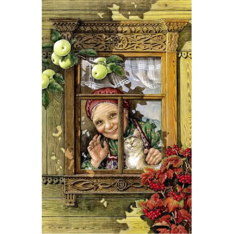 Сделай Сам Алмазная вышивка старый человек и кошка полная мозаика горный