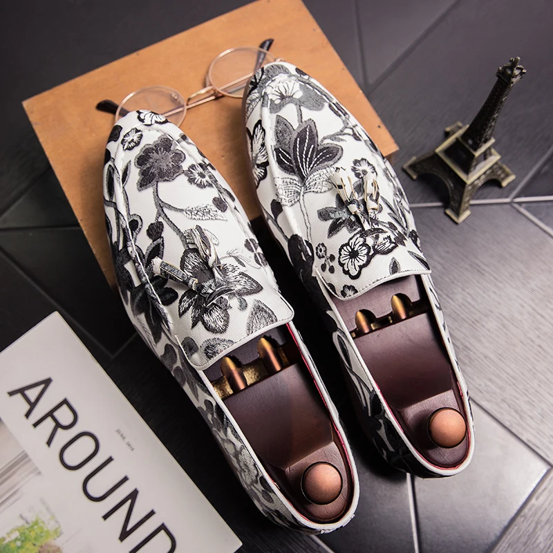 

Classic brand fashion autumn men's dress shoes formal suit wedding shoes flat bottom loafers big size 47 rubber outsole designer
