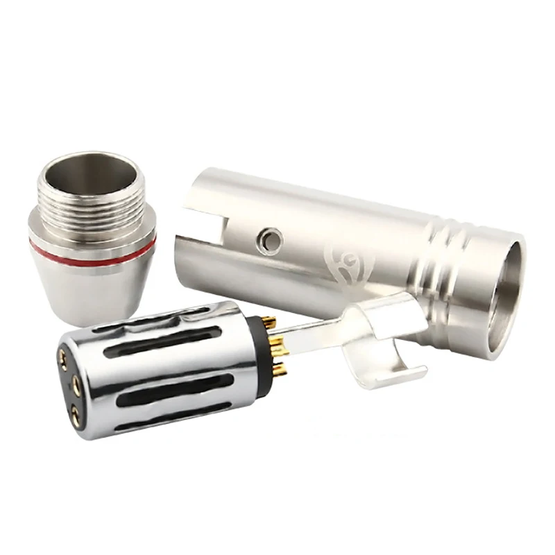 3 Pin XLR Мужской Женский Разъем DS Нержавеющая сталь Позолоченный Сделано в Китае