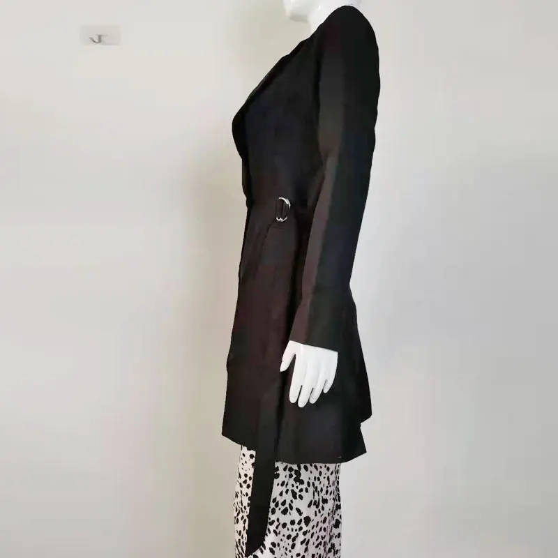 Низкая цена Акция Черная Женская Блейзер сезон весна осень высокого качества