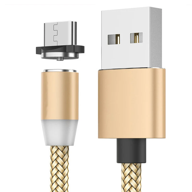 Gold Micro usb Магнитный usb-кабель для зарядки iphone Xs max Xr X samsung s9 ipad mini, кабели для быстрой зарядки, адаптер, шнур для зарядки мобильного телефона - Цвет: Gold Micro usb