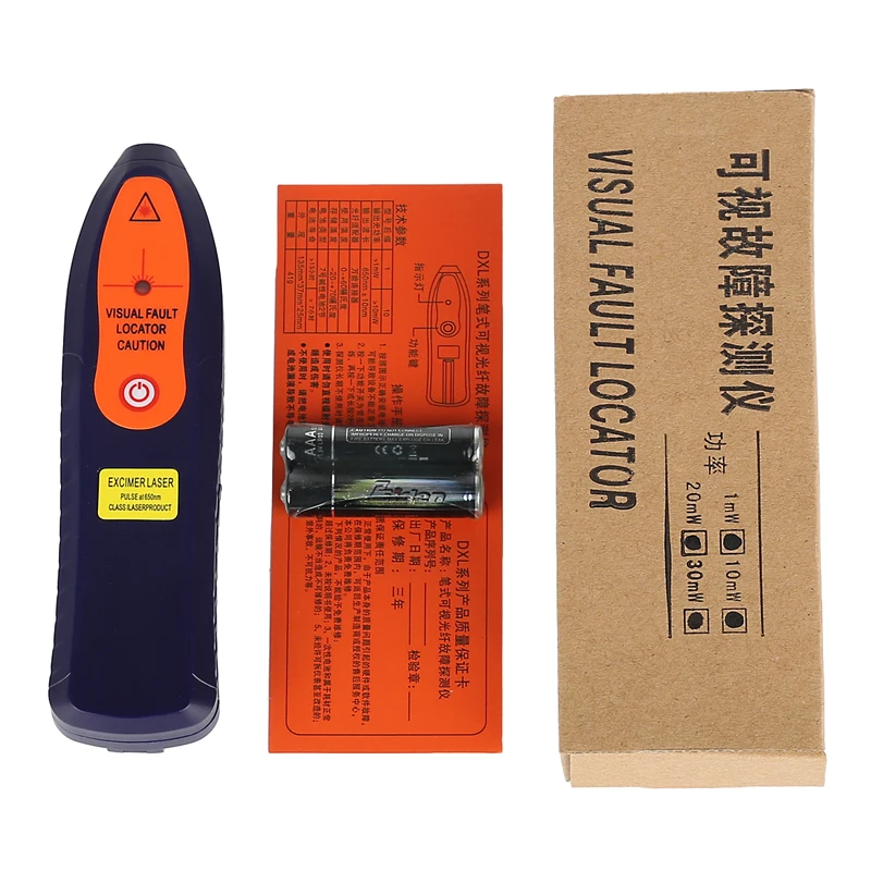 

K10 1MW/10MW/20MW/30MW Mini Red Laser Light VFL Fiber Optic Cable Tester SC/FC/ST Visual Fault Locator Checker K10