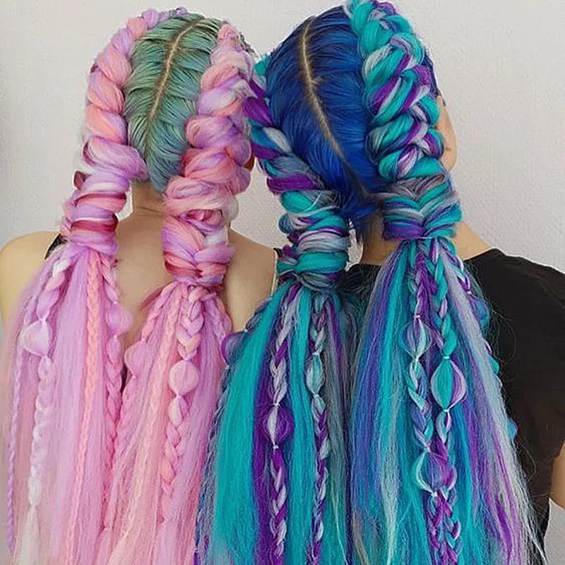 

24 дюйма 105 цветов Светящиеся Джамбо плетеные волосы предварительно растянутые афро Омбре синтетические волосы для наращивания кос для бело...