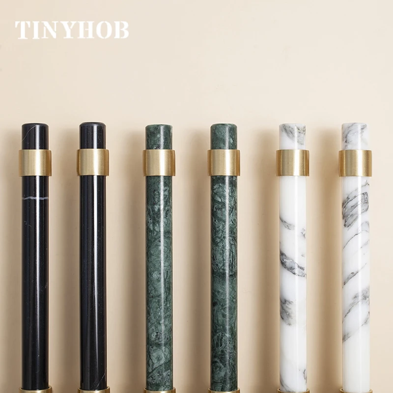 Ручки из натурального камня и латуни темно зеленые европейские Т образные ручки