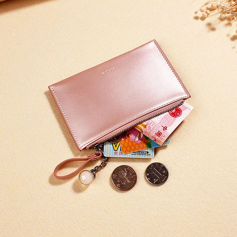 Кошелек женский с монетницей модный бумажник из искусственной кожи жемчужной