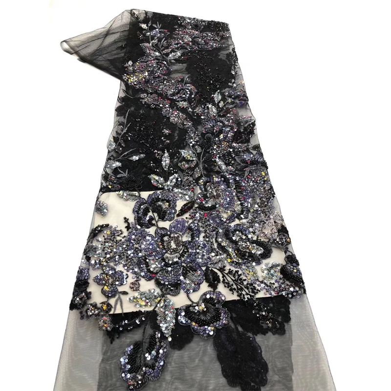 

Polyester Lace Fabric 2020 High Quality Multiple Types Design With Colorful Sequins Exquisite Lace Fabrics For Holiday Dress