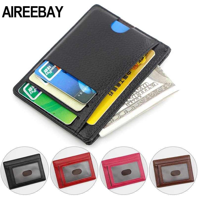 Кошелек AIREEBAY Мужской и Женский кожаный тонкий с отделением для карт|Держатели