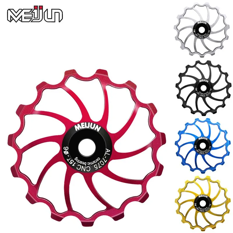 

MEIJUN 2pcs 14 T 15T 16T Bicycle Guide Wheel Ceramic Bearing Mountain Road Bike Guide Wheel Gear Cog Universal For 15 Teeth