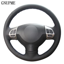 Black Artificial leather DIY  Car Steering Wheel Cover for Mitsubishi Lancer EX 10 Lancer X Outlander ASX Colt Pajero Sport