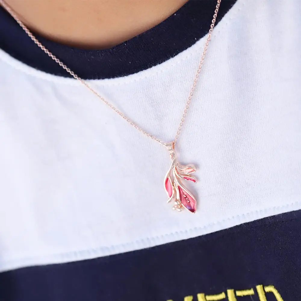 

Cring Coco Handmade Enamel Flower Pendants Necklaces Rose Gold Alloy Chain Necklace for Women Charm Jewelry Wedding Bridesmaid