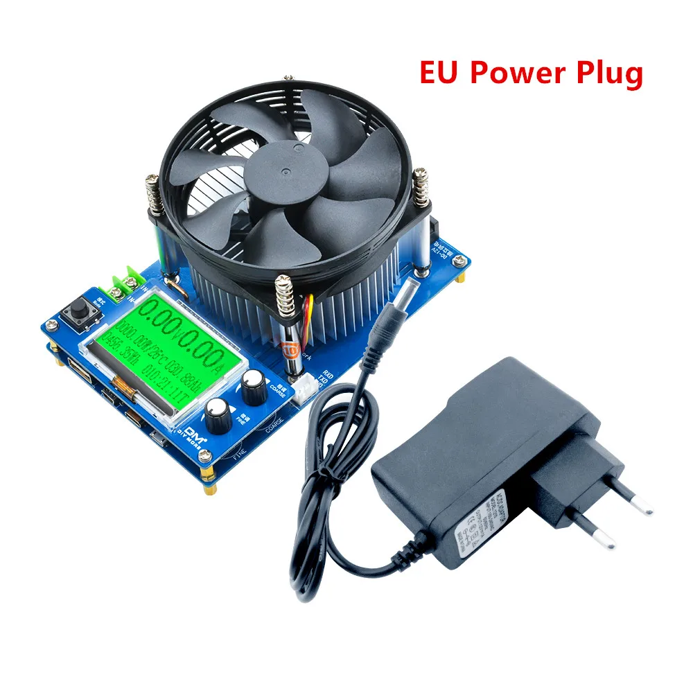 EU Plug 150W 10A цифровой вольтметр постоянного тока электронная нагрузка автомобиля 12V свинцово-кислотная литий разрядки Батарея Ёмкость метр тестер - Цвет: EU Plug