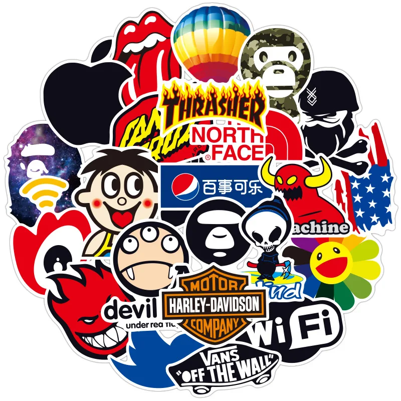 100 шт. фирменный логотип скейтборд с Граффити стикер s персонализированный Модный