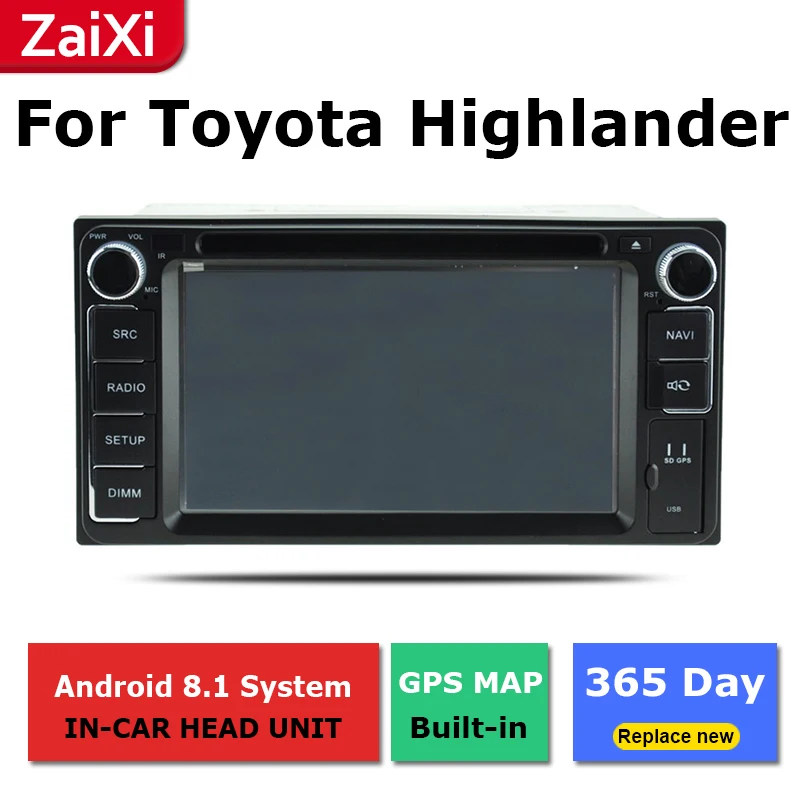 

Автомобильный мультимедийный плеер ZaiXi, android, dvd, gps, навигация, радио, видео, аудио плеер для Toyota high Lander Kluger 2000 ~ 2007