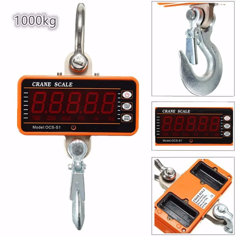 Цифровые подвесные крановые весы OCS-S1 цифровой дисплей 100-1000 кг 2000LBS ЖК крановые весы высокоточные электронные весы с крючком