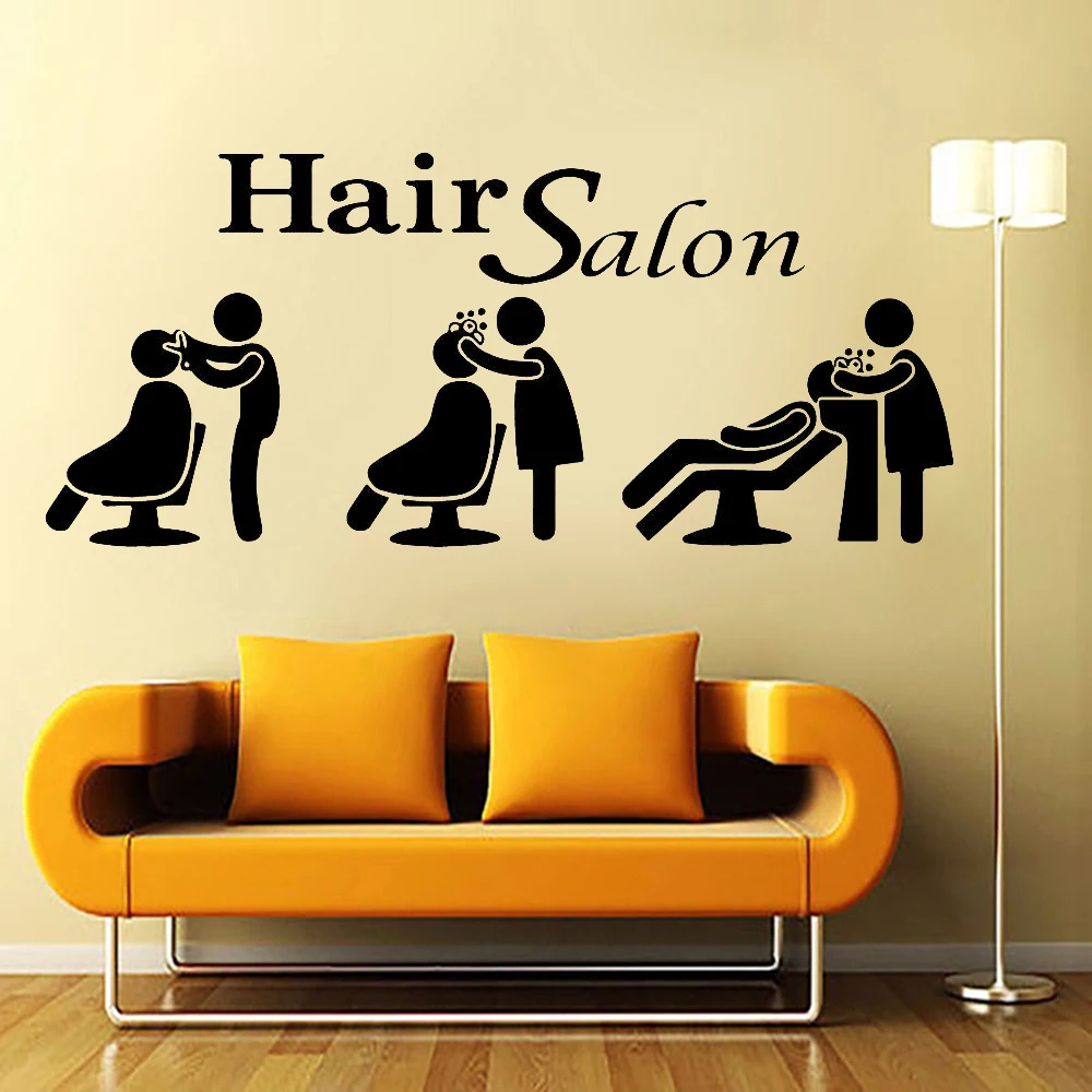 Виниловая настенная наклейка для парикмахерской съемная Настенная Наклейка