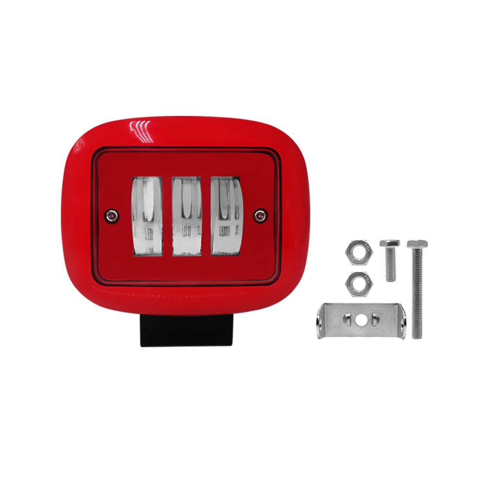 Square 1Pcs Круглый квадратный красный светодиодный светильник 12 В для автомобиля 4WD ATV SUV UTV Trucks 4x4 внедорожный мотоцикл Авто Рабочий светильник для вождения s светодиодный бар - Цвет: Square 1Pcs