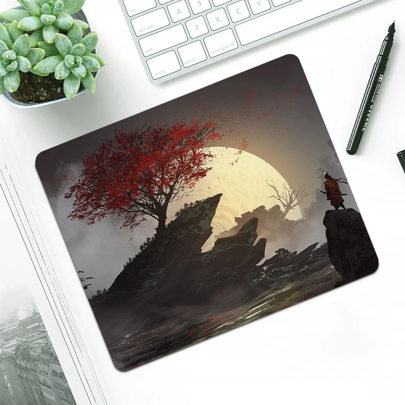 Коврик для мыши Samurai с маской японского воина резиновый нескользящий