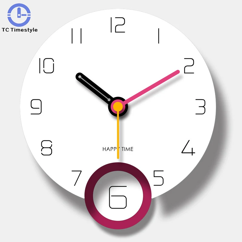 

Acrylic Modern Design Wall Clock Nordic Style Pendulum Clock Minimalist Home Decoration Living Room Office Hanging Clock