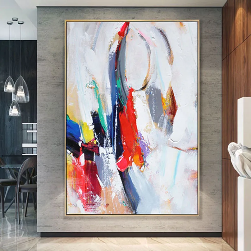 

100% Handpainted Oil Paintings On Canvas Modern Colorful Oil Painting Abstract Wall Art Living Room Decoration Picture Unframed