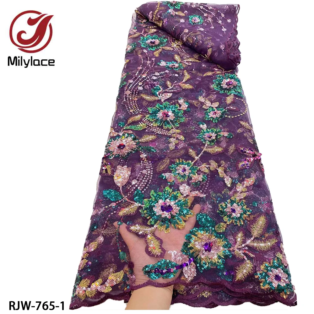 

Французская кружевная ткань с 3D блестками 2021, высококачественные африканские сетчатые кружева с вышивкой, нигерийские тюлевые ткани 5 ярдо...