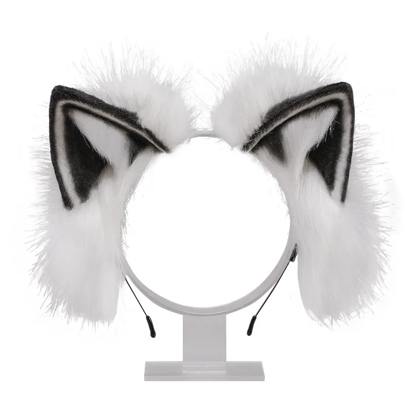 

Обруч для волос с плюшевыми ушками животных для девочек, мягкая металлическая повязка на голову с лисьими и кошачьими ушками, модные аксесс...
