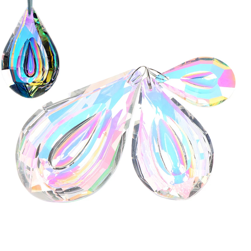 

38/63/76mm Colorful Suncatcher Art Glass Drops Chandelier Pendant Light Lamp Part Hanging Prisms Crystal DIY Pendant Parts
