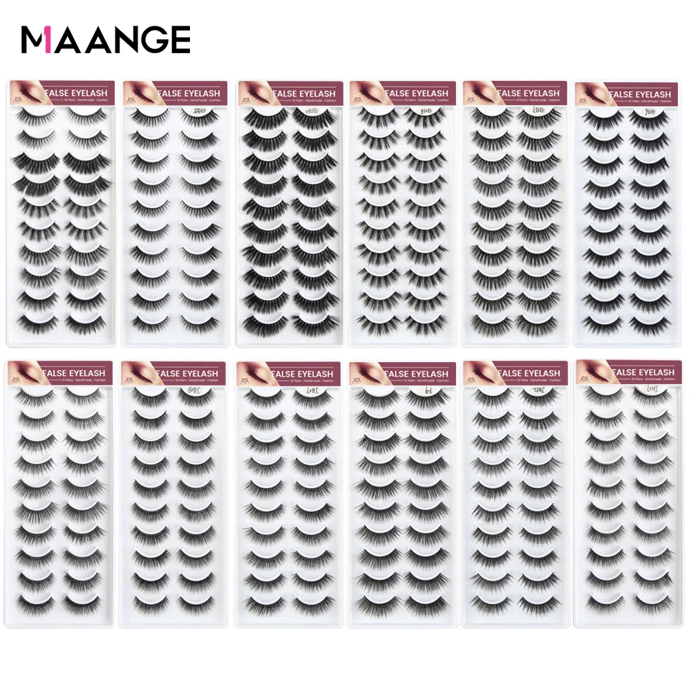 10 пар 100% натуральные 3D норковые ресницы Мягкие Накладные 3d Набор для наращивания